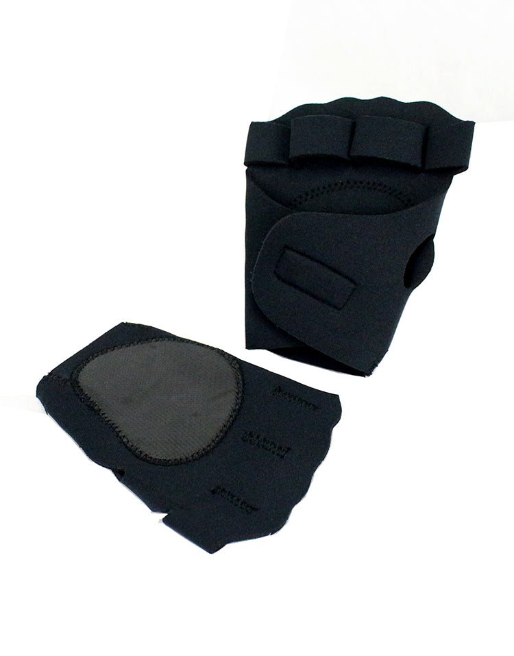 Perrini Black Fingerless Sport Gloves with Velcro Wrist Strap