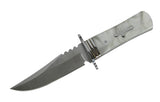 8" Defender Xtreme Fixed Drop Point Blade and White Glossy Handle