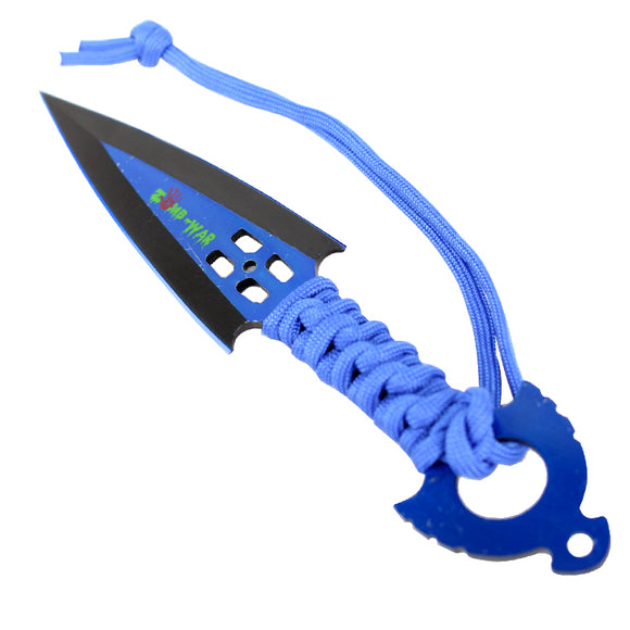 Zomb War Throwing Knife Blue With Sheath