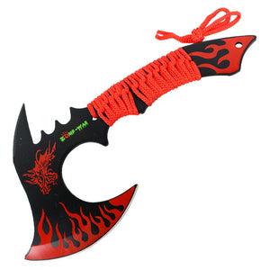 Zomb-War 11" Red Dragon Axe Outdoor Hunting Camping Survival Steel Axe