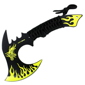 Hunt-Down 11" Yellow Dragon Axe Outdoor Hunting Camping Survival Steel Axe