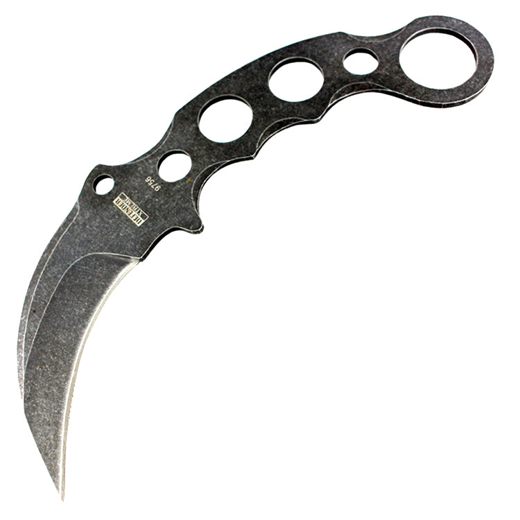 Defender-Xtreme 7.5" Tactical Combat Karambit Knife Full Tang With Sheath - Gray