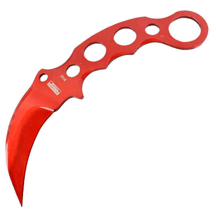 Defender-Xtreme 7.5" Tactical Combat Karambit Knife Full Tang With Sheath - Red