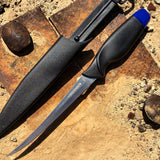 11.5" Defender Comfort Fish Fillet Knife with Serrated Blade Gut Hook & Sheath