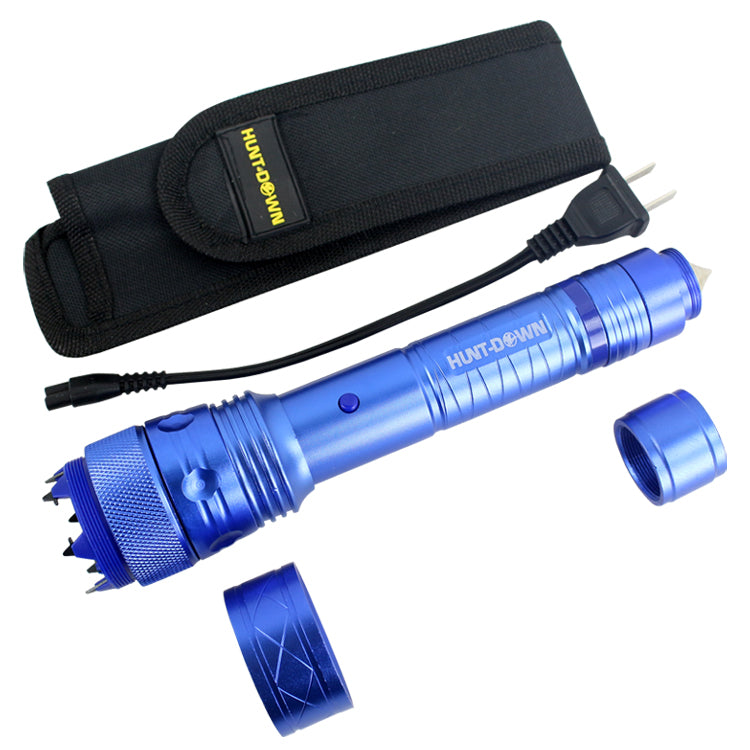 Hunt-Down High Powered Tactical Blue Flashlight Self Defense Stun Gun