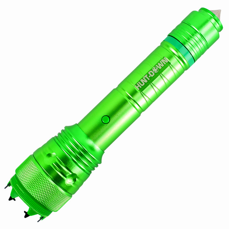 Hunt-Down High Powered Tactical Green Flashlight Self Defense Stun Gun