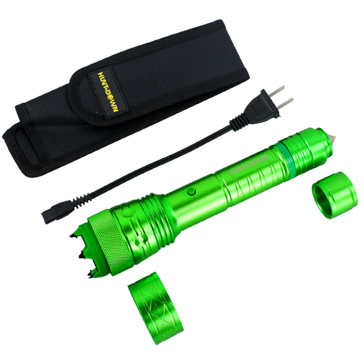 Hunt-Down High Powered Tactical Green Flashlight Self Defense Stun Gun