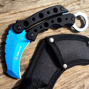 Zomb-War 6" Karambit Knife Tactical Combat Rescue - Black Handle