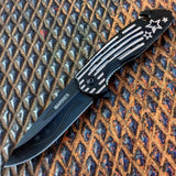Tactical Team 8.5" Star & Stripes Handle Spring Assisted Knife w/ Seatbelt Cutter