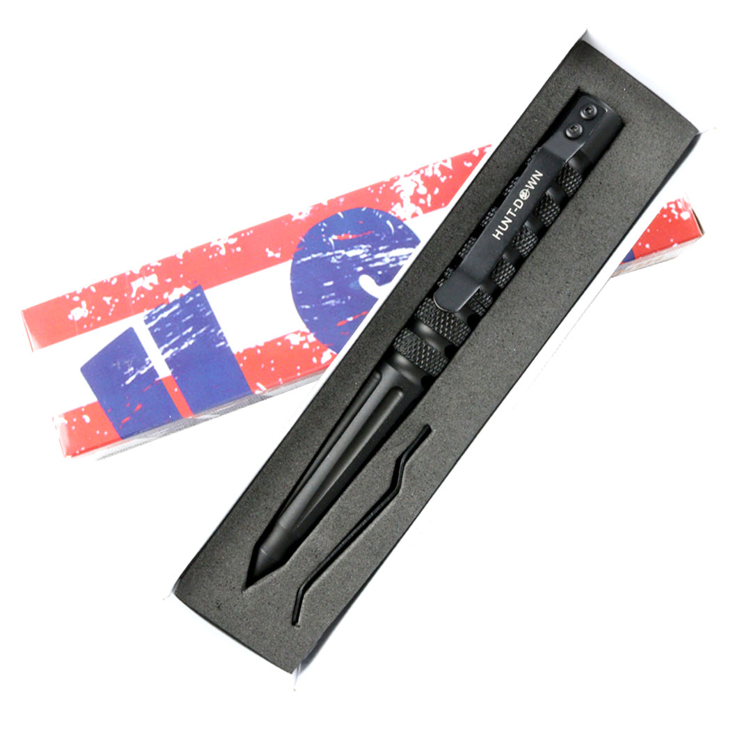 Hunt-Down New Powerful 6" Black Survival Tactical Pen For Self Defense