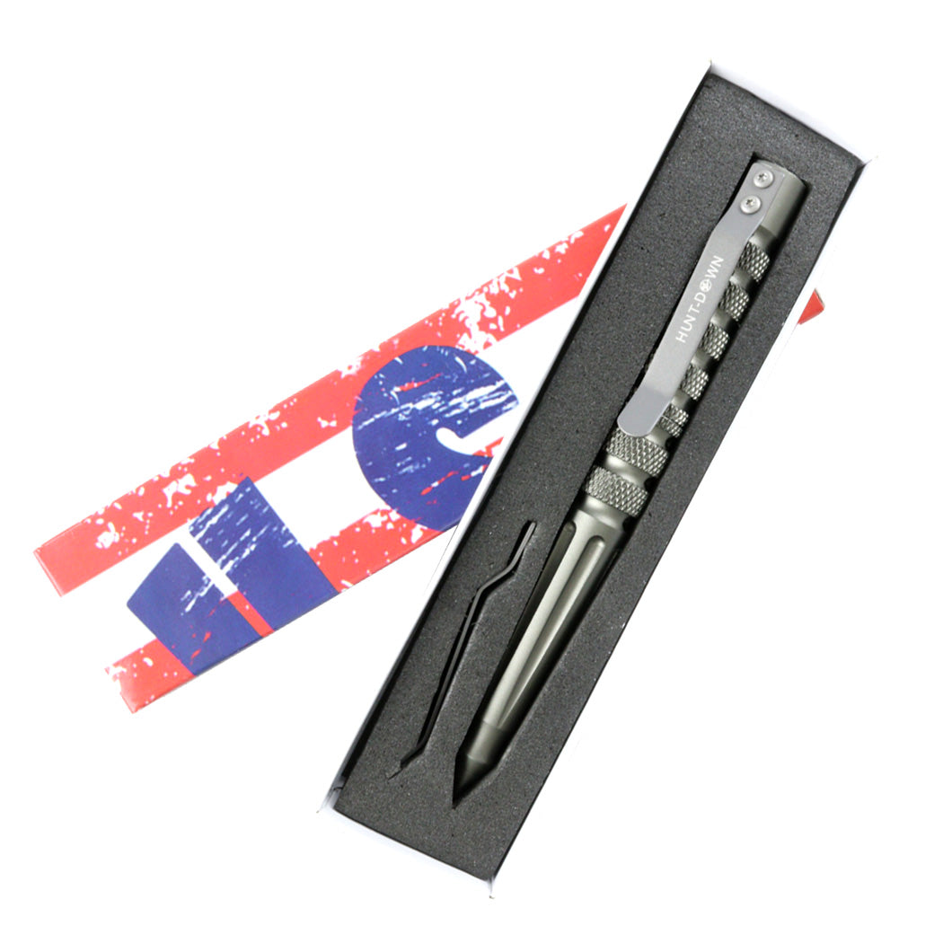 Hunt-Down New Powerful 6" Grey Survival Tactical Pen For Self Defense