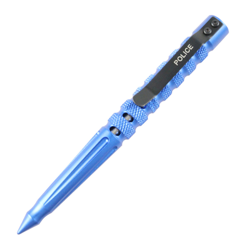 Hunt-Down New Powerful 6" Blue Police Survival Tactical Pen For Self Defense