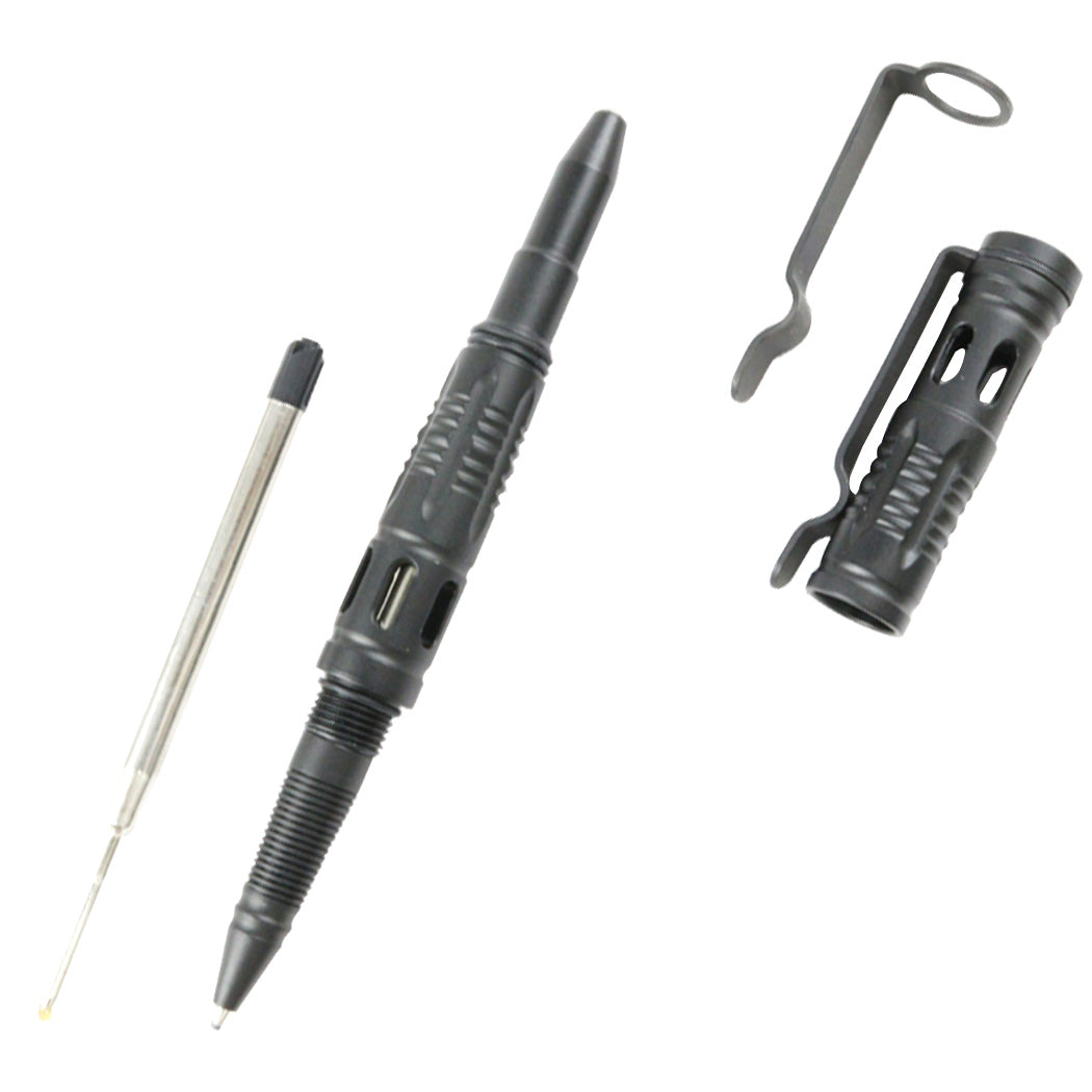 Hunt-Down New Powerful 6" Black Tactical Pen For Self Defense with Glass Breaker