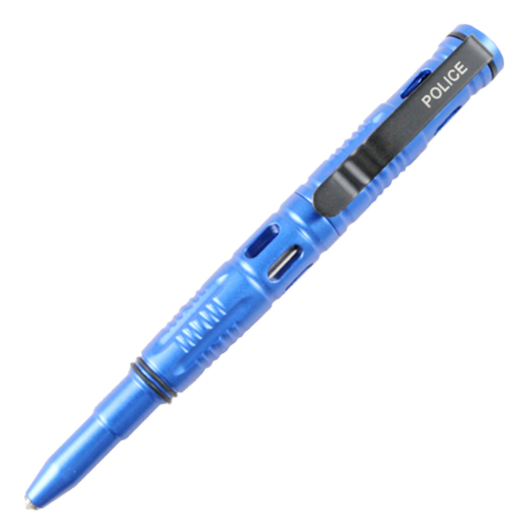 Hunt-Down New 6" Blue Ploice Tactical Pen For Self Defense with Glass Breaker