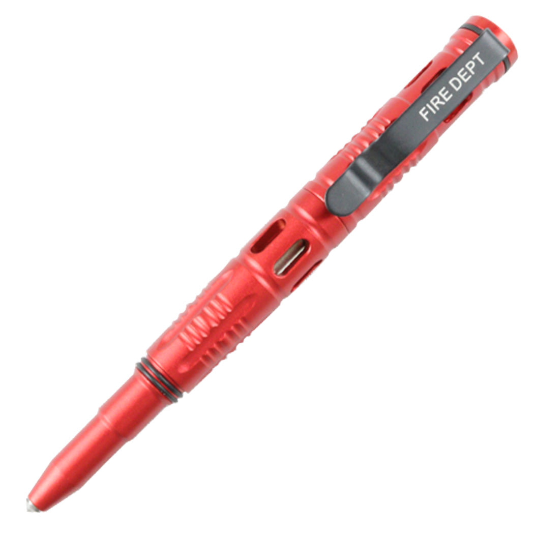 Hunt-Down New 6" Red Fire Dept. Tactical Pen For Self Defense with Glass Breaker