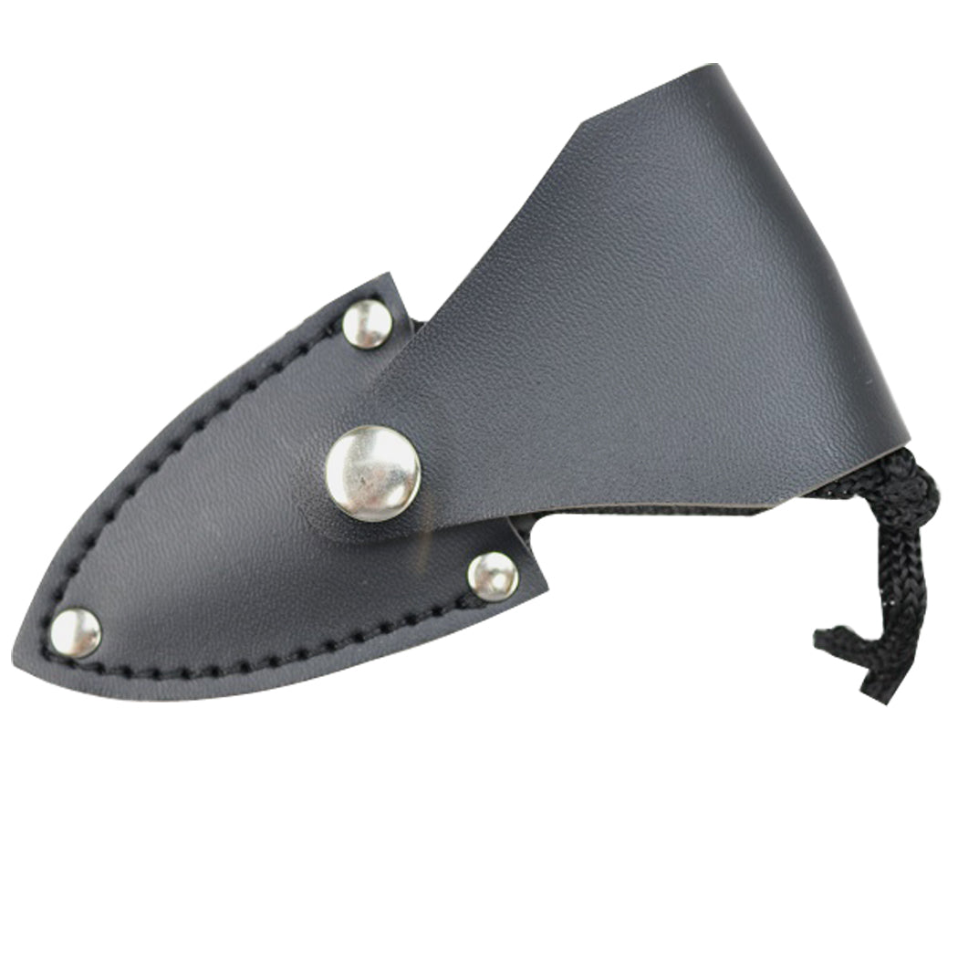 Hunt-Down 5" Push Dagger Hunting Knife with Leather Sheath Black Cord Handle