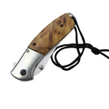 8" TheBoneEdge Steel Blade Spring Assisted Folding Knife Wooden Light shade Handle