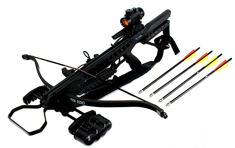 175 LBS  Recurve Hunting Crossbow Package Scope Rope Arrows Sling Stringer 245 FPS