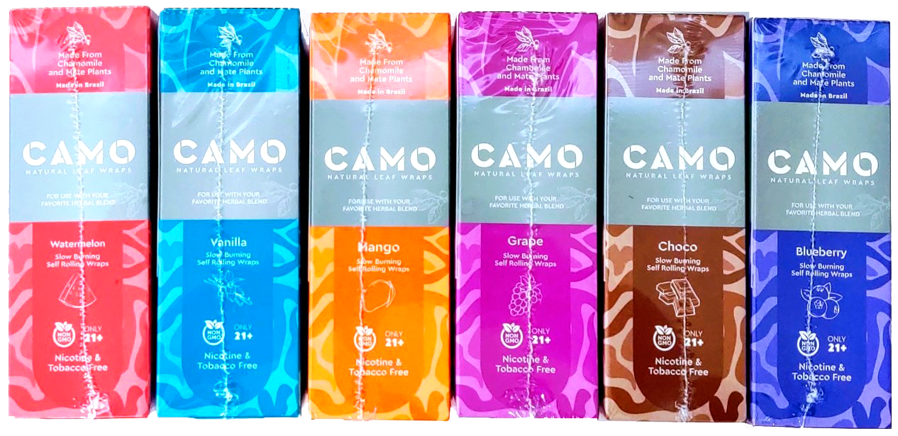Camo Natural Leaf Wraps - Blueberry