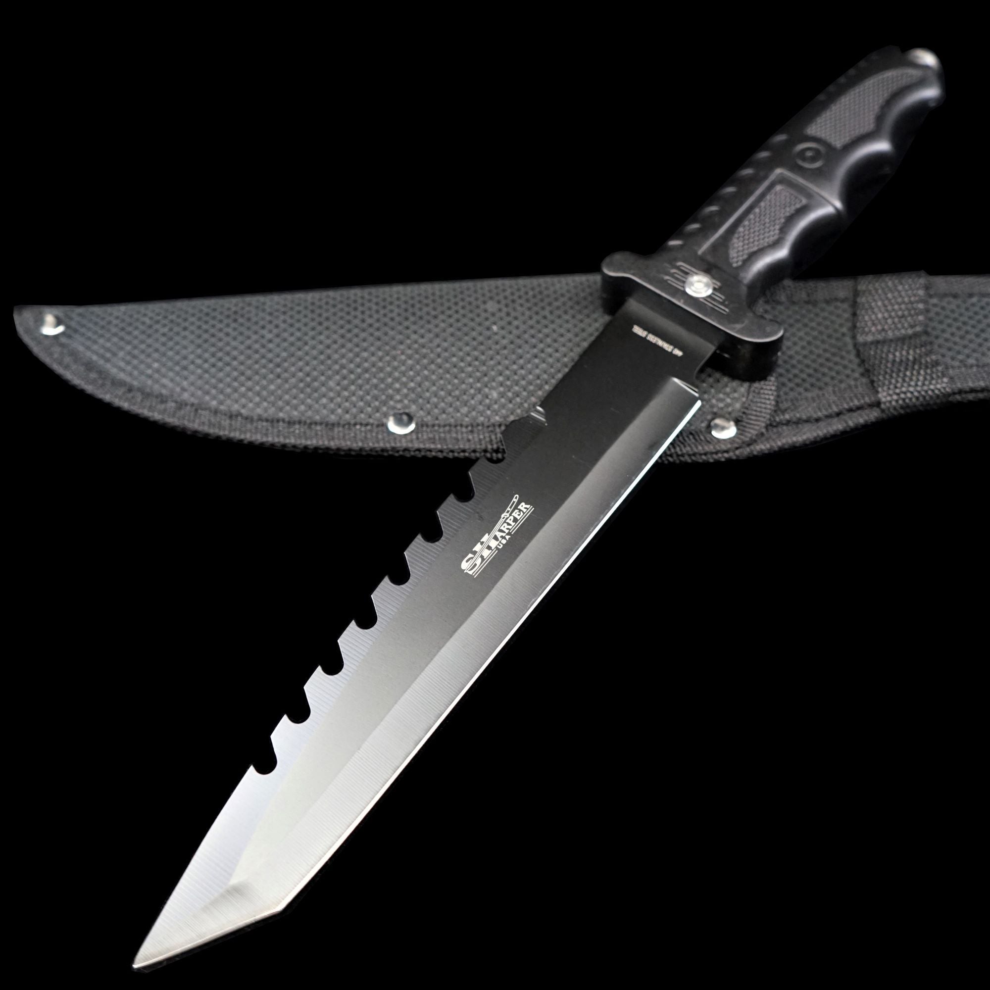 Tanto Serrated Blade Hunting Knife