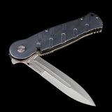 Heavy Metal Smooth Alternating Lines Switchblade Knife