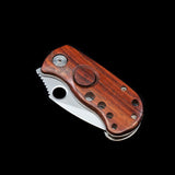 Mini Safety Locking Blade Cherry Wood Knife