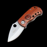 Mini Safety Locking Blade Cherry Wood Knife