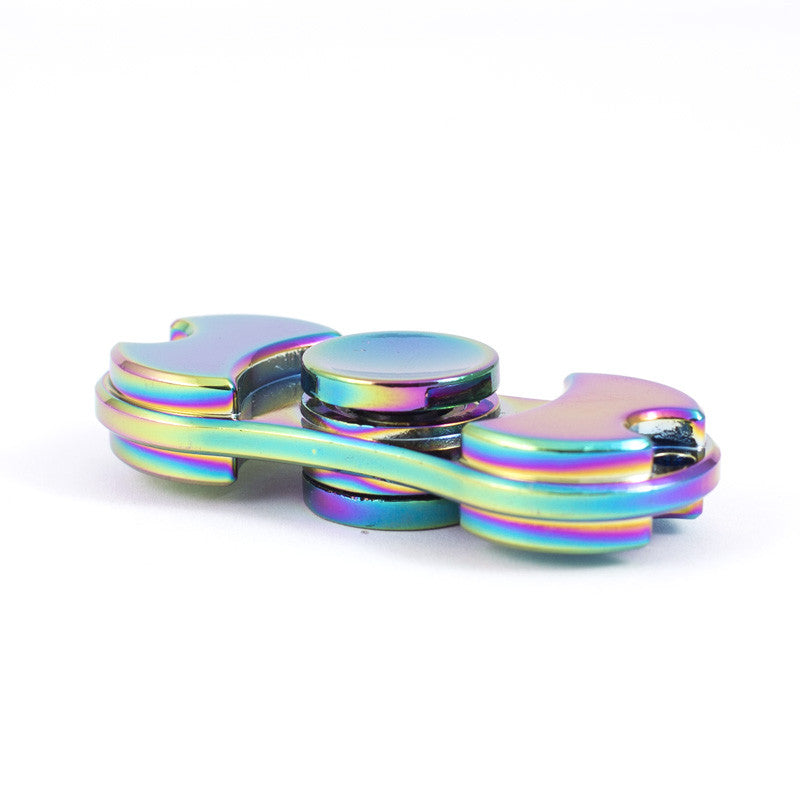 Fidget Spinner 2 Sided Iridescent Rainbow Alloy