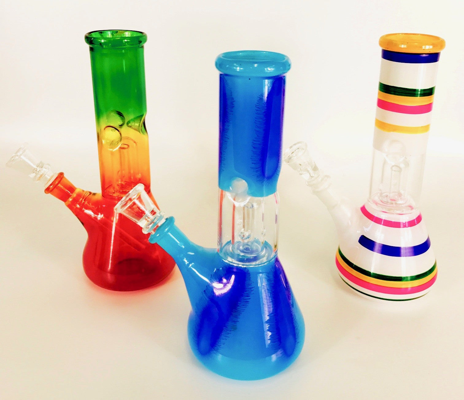 Soft Glass Colored Water Pipe (8")