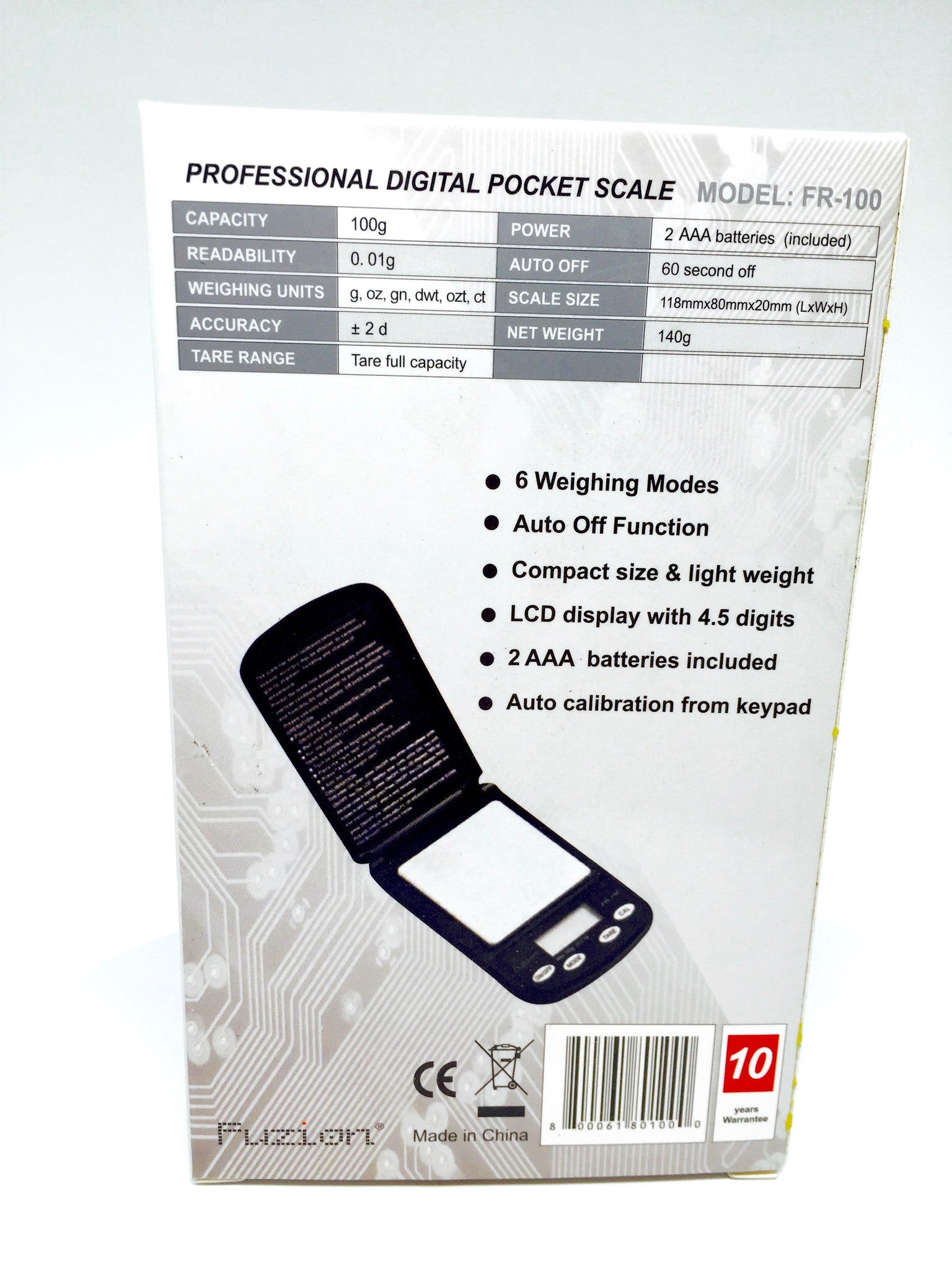 FR-100 Fuzion .01 Gram Scale
