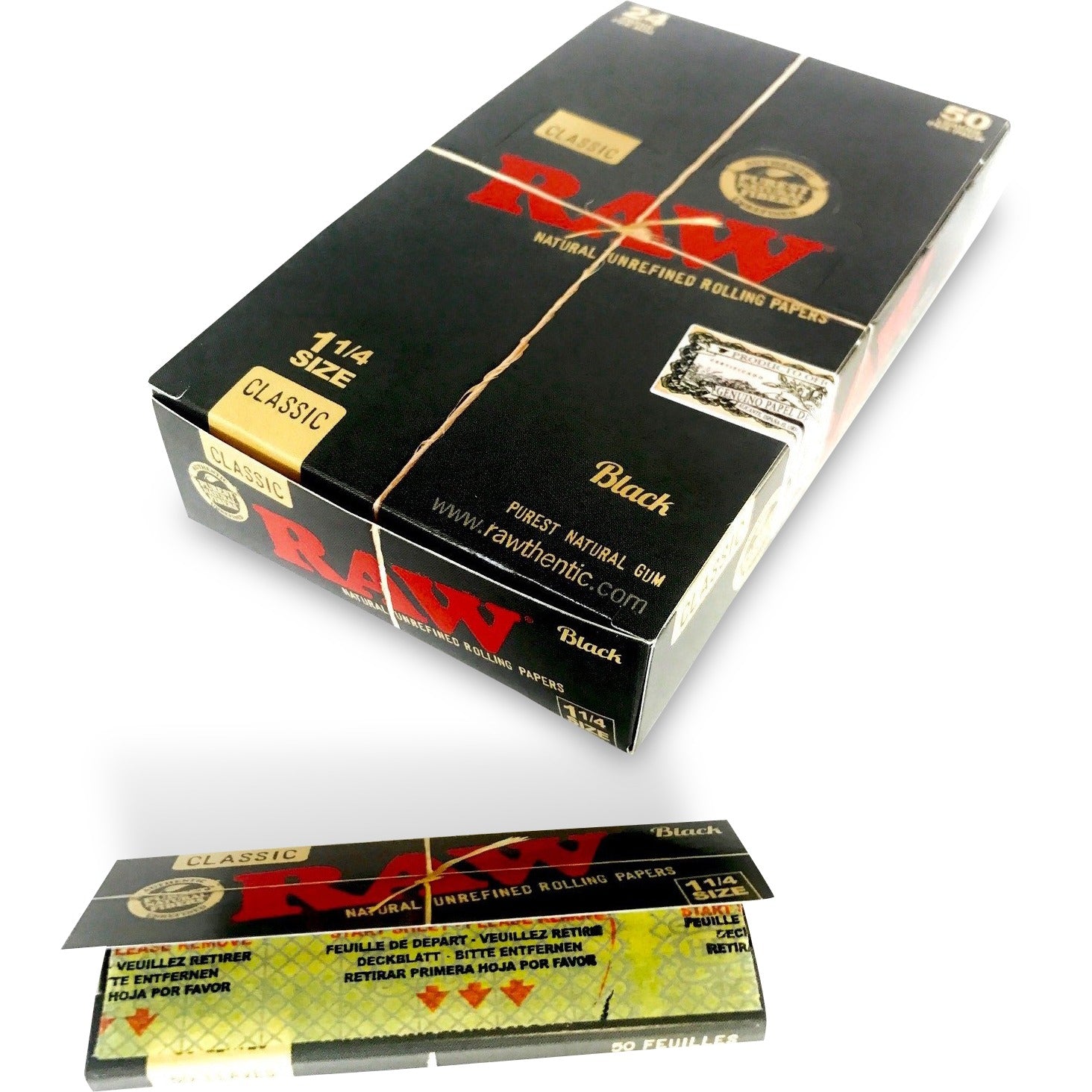 Raw Black 1 1/4 Rolling Papers
