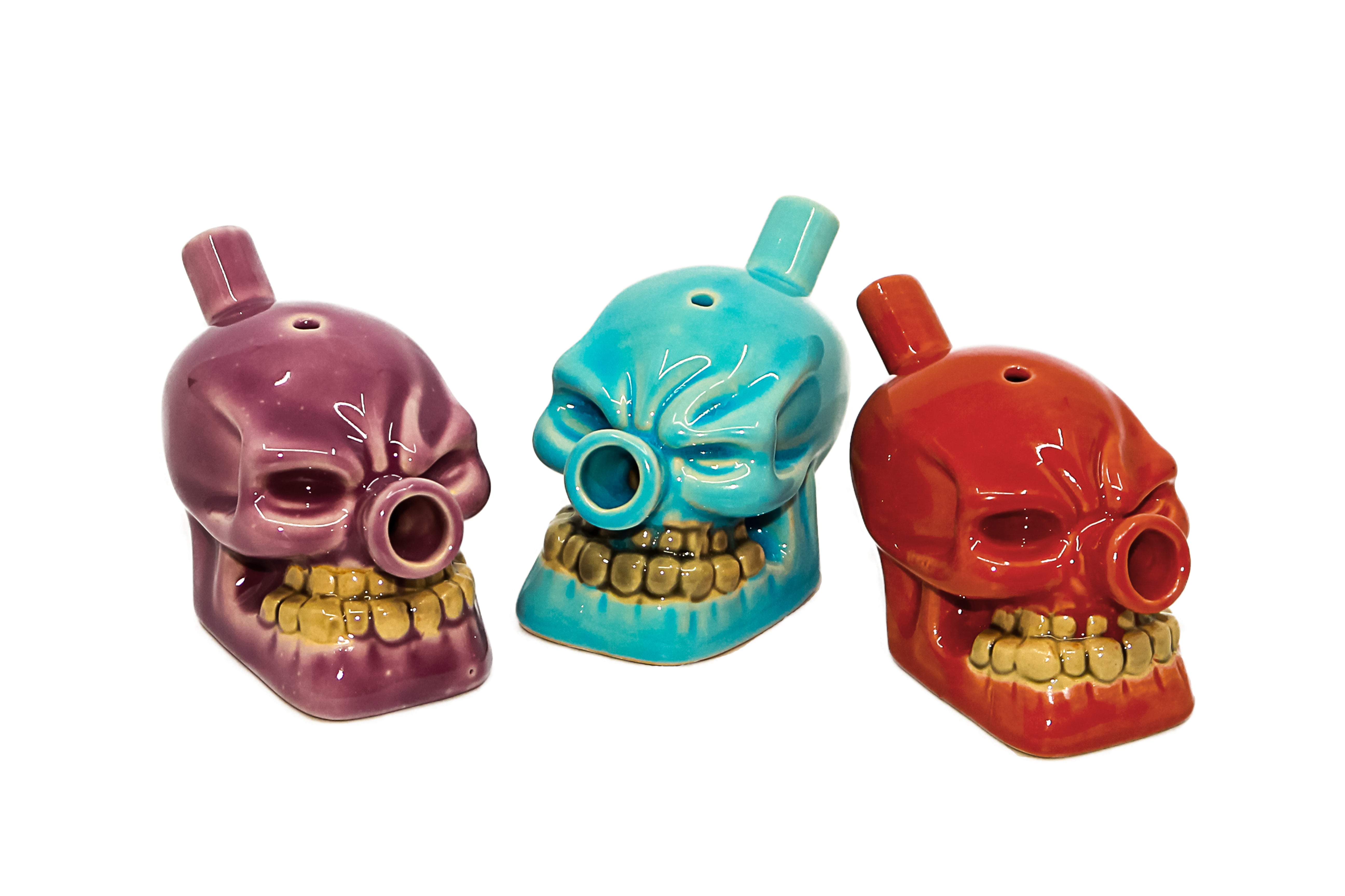 Ceramic Skull Rig Blunt Holder