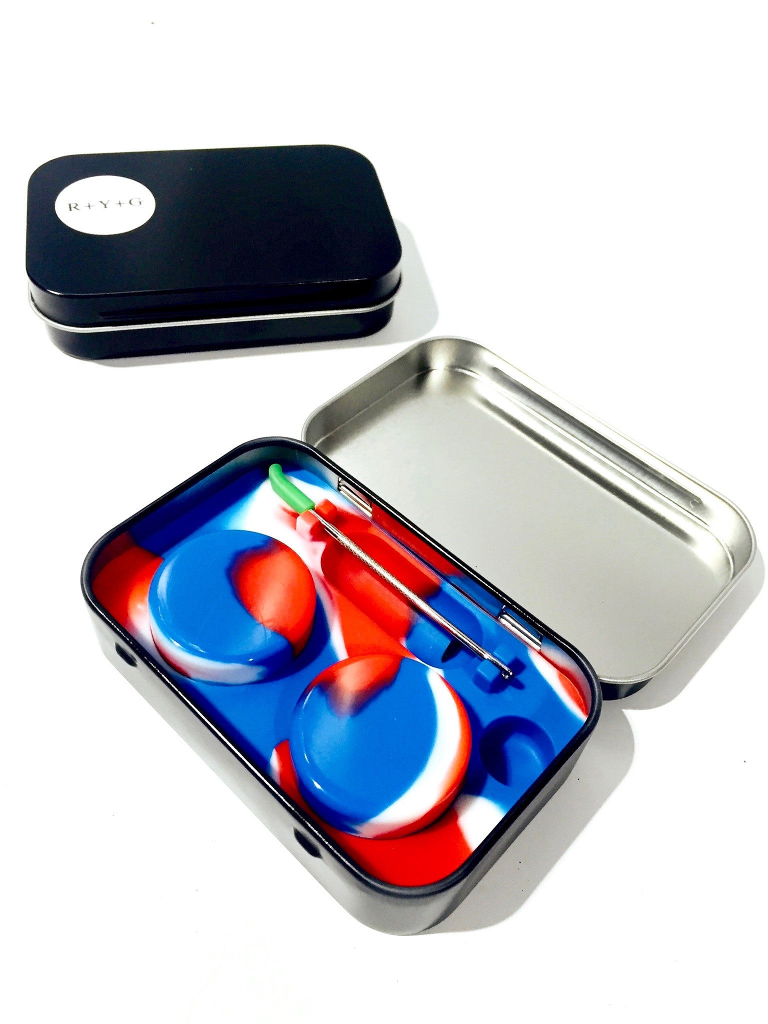 Tin Case Silicone Container w/ Dab Tool