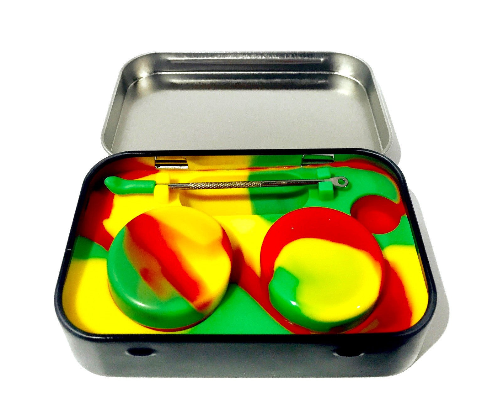 Tin Case Silicone Container w/ Dab Tool