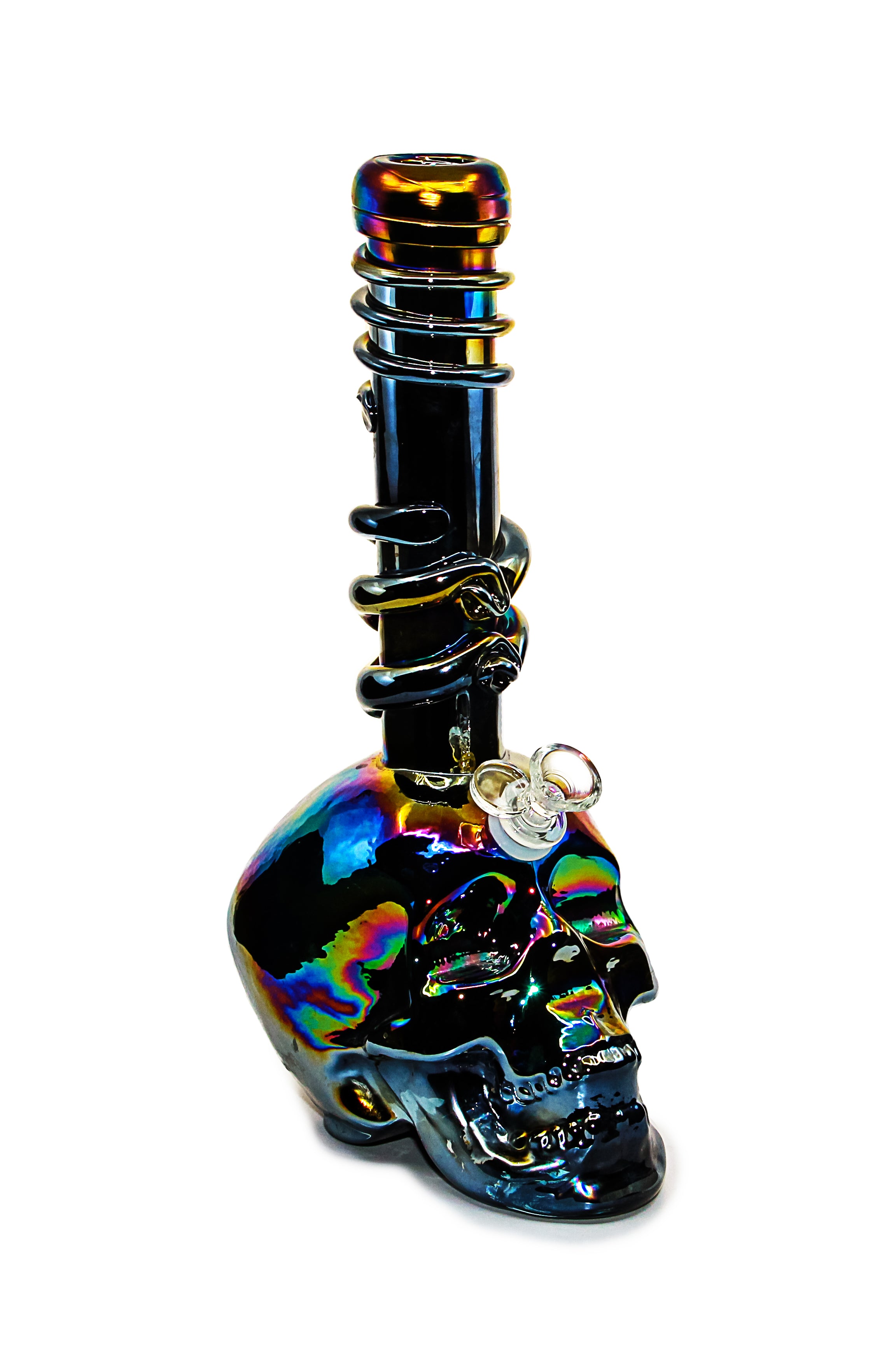 14" Skull Glass-On-Glass Soft-Glass Water Pipe