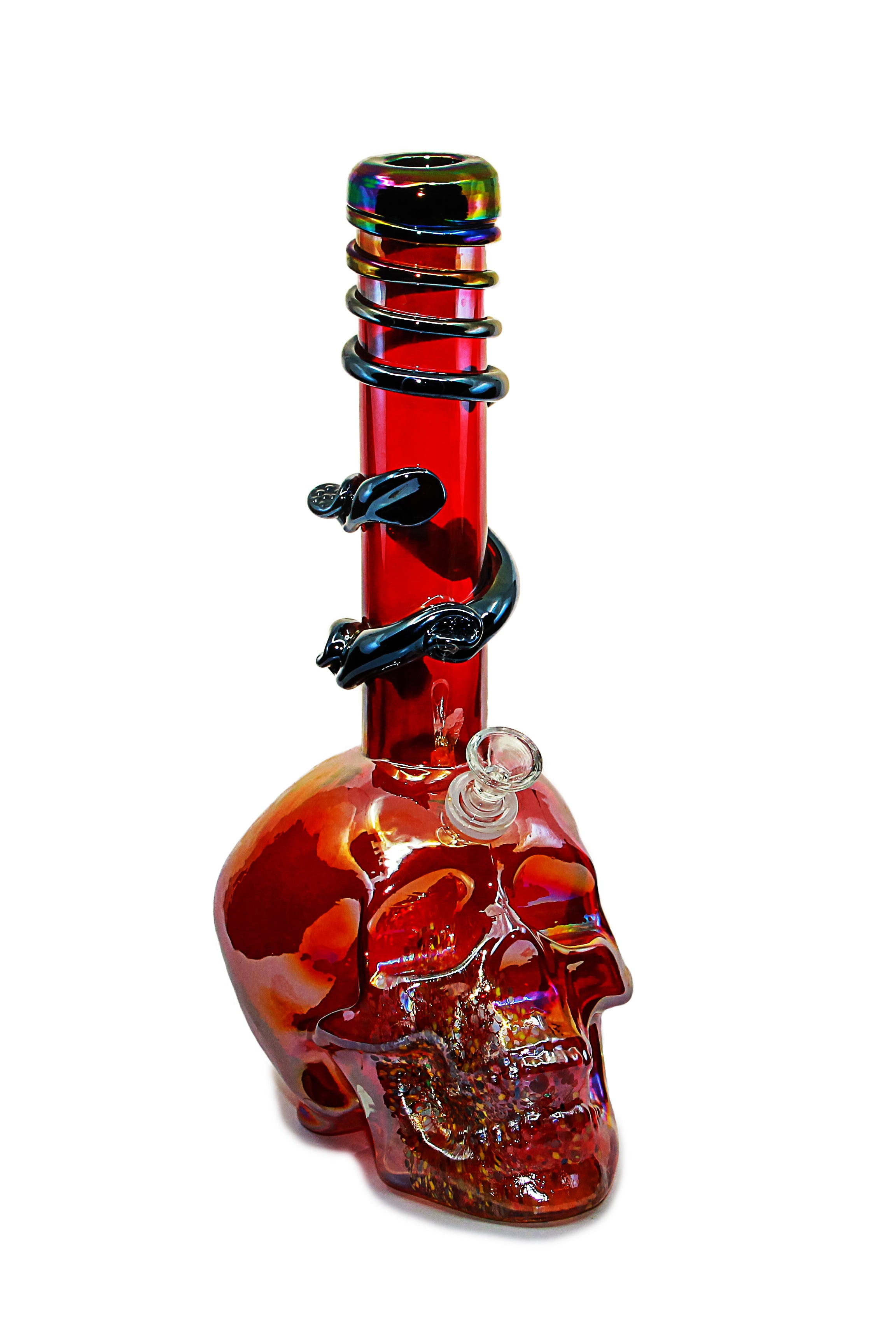 14" Skull Glass-On-Glass Soft-Glass Water Pipe