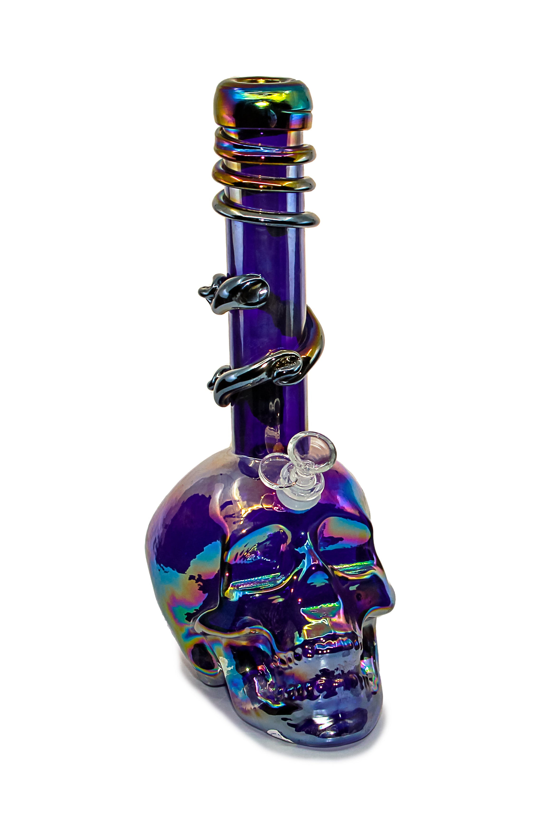 14" Skull Glass-On-Glass Soft-Glass Water Pipe