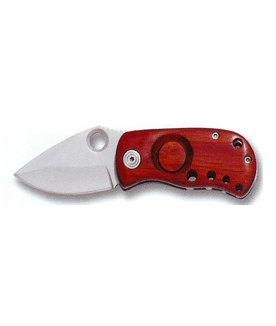 Mini Safety Locking Blade Cherry Wood Knife