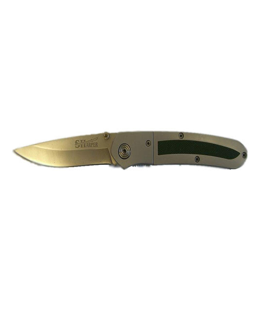 Green Rubber Grip Knife