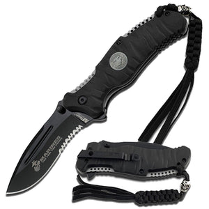 MTech 8.5"Stainless Steel Spring Assisted Knife Rubber Coated Nylon Fiber Handle