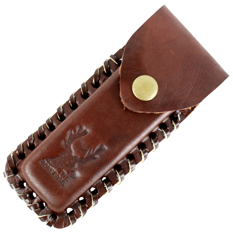 TheBoneEdge Brown 4" Tactical knifeLeather Sheath for a Knife Belt Loop