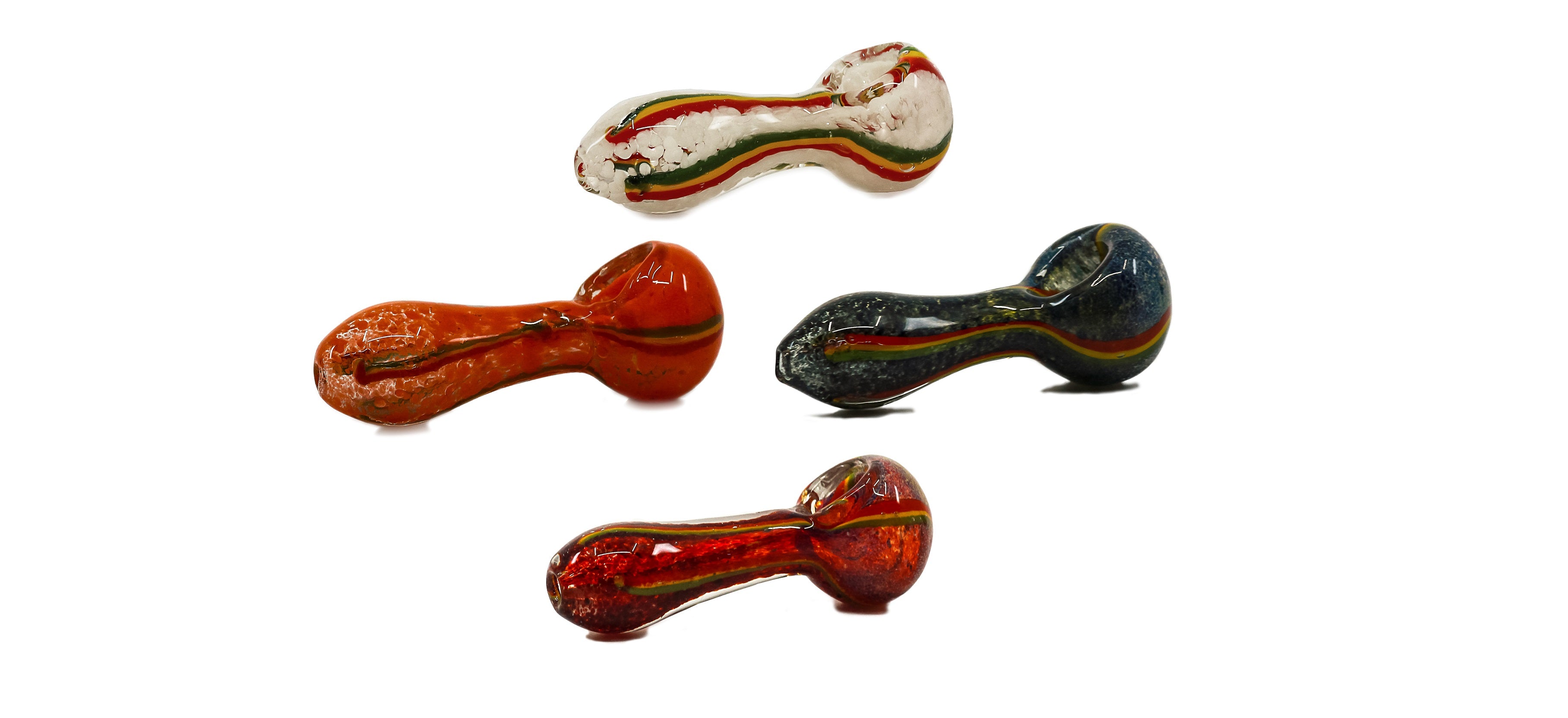 Rasta Hourglass Glass Hand Pipe