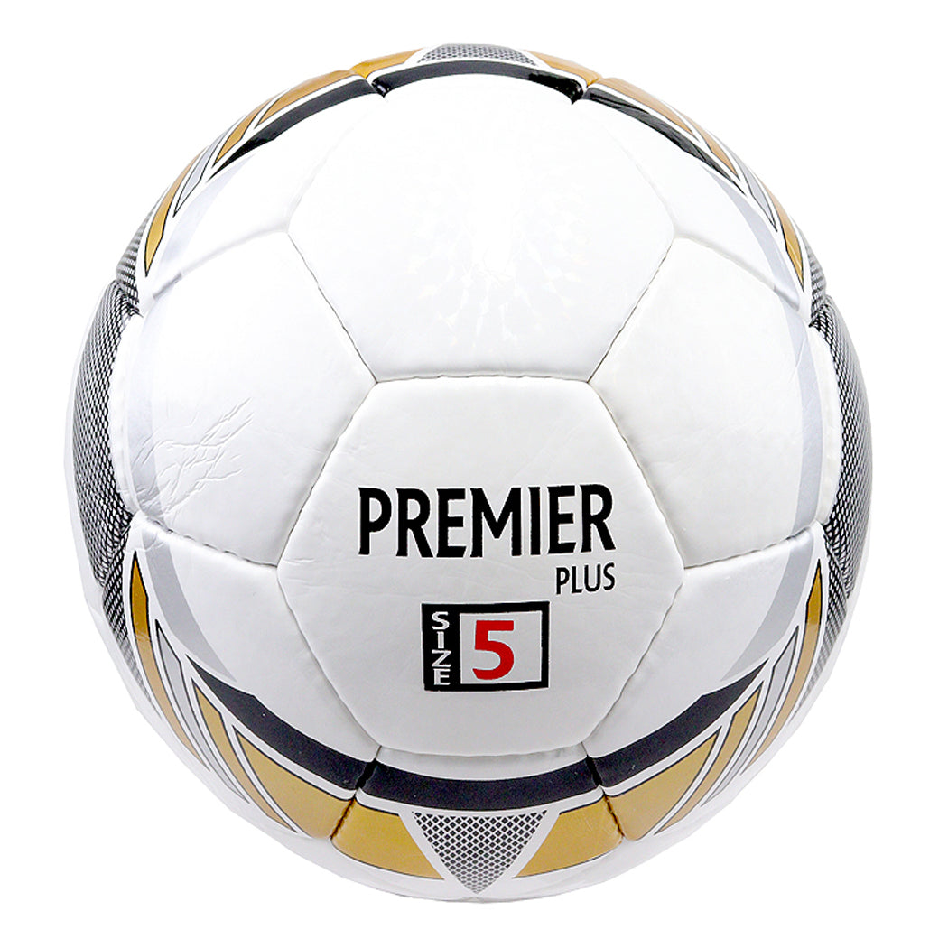 Perrini Premier Plus Indoor Outdoor Sports White Gold Silver Soccer Ball Size 5