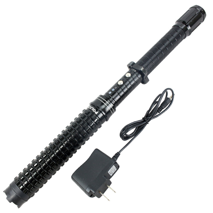 Defender-Xtreme Black Tactical Police Baton Flashlight Self Defence Stun Gun