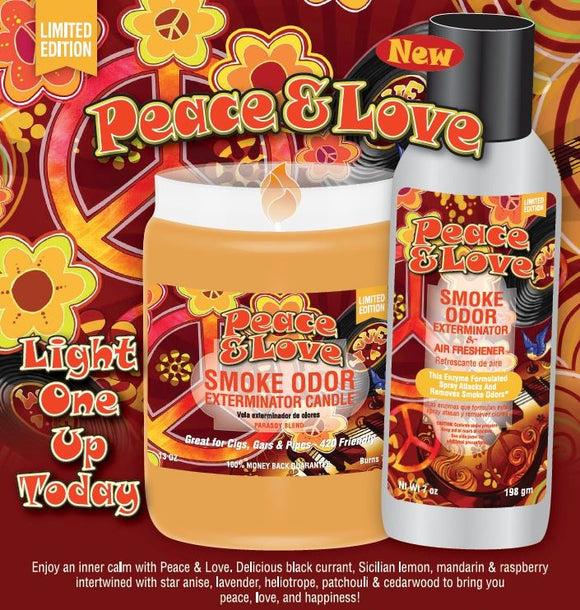 Smoke Odor Exterminator & Air Freshener Spray Peace & Love