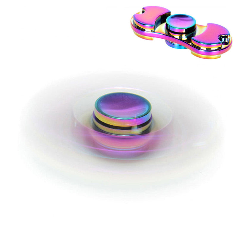 Fidget Spinner 2 Sided Iridescent Rainbow Alloy