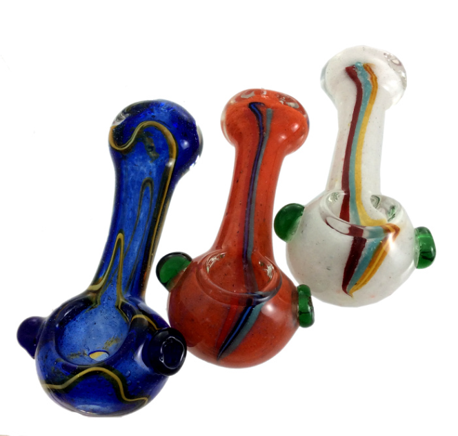 3" Rasta Frit Glass Hand Pipe