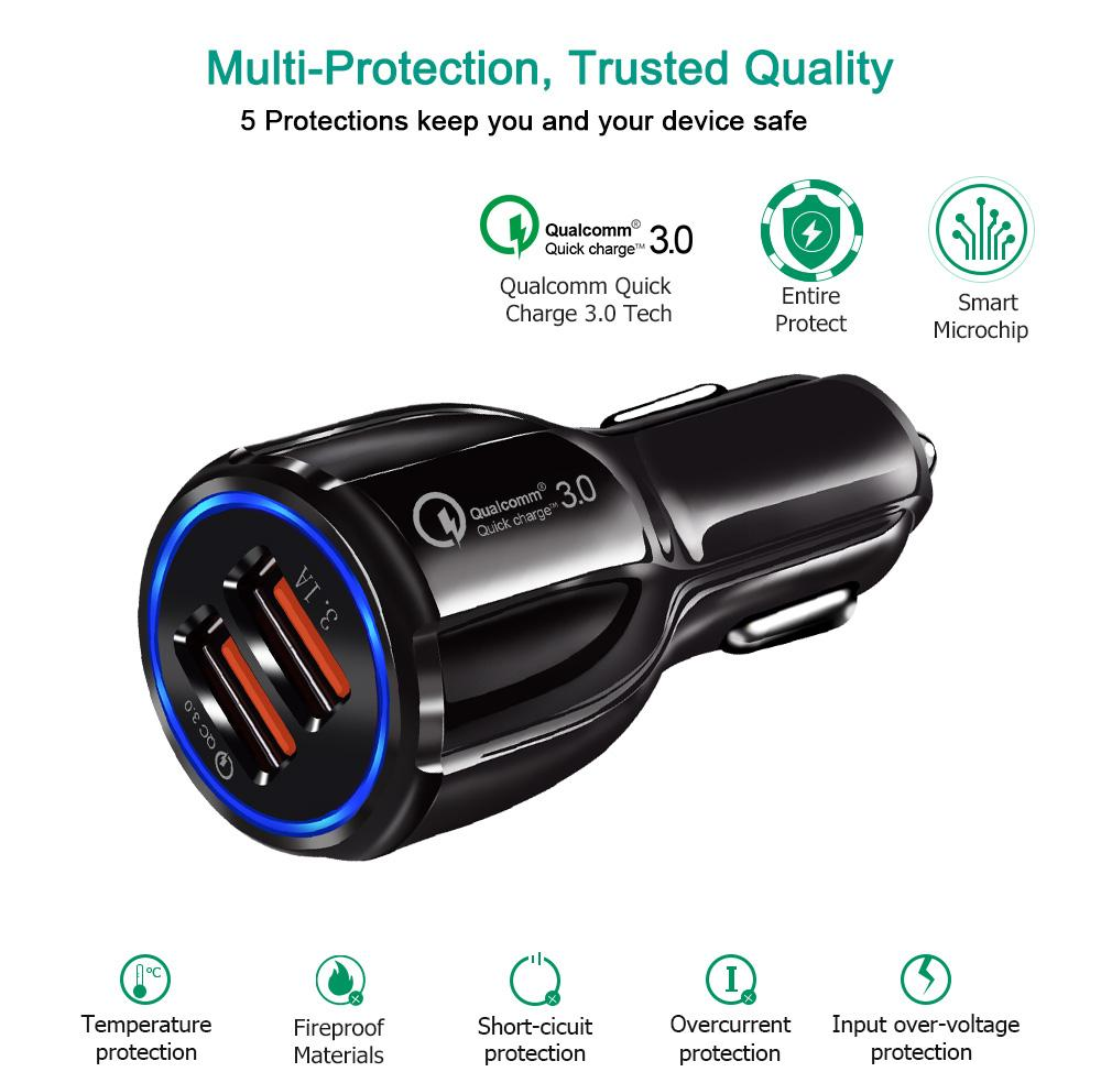 Dual Quick Charging Car Charger