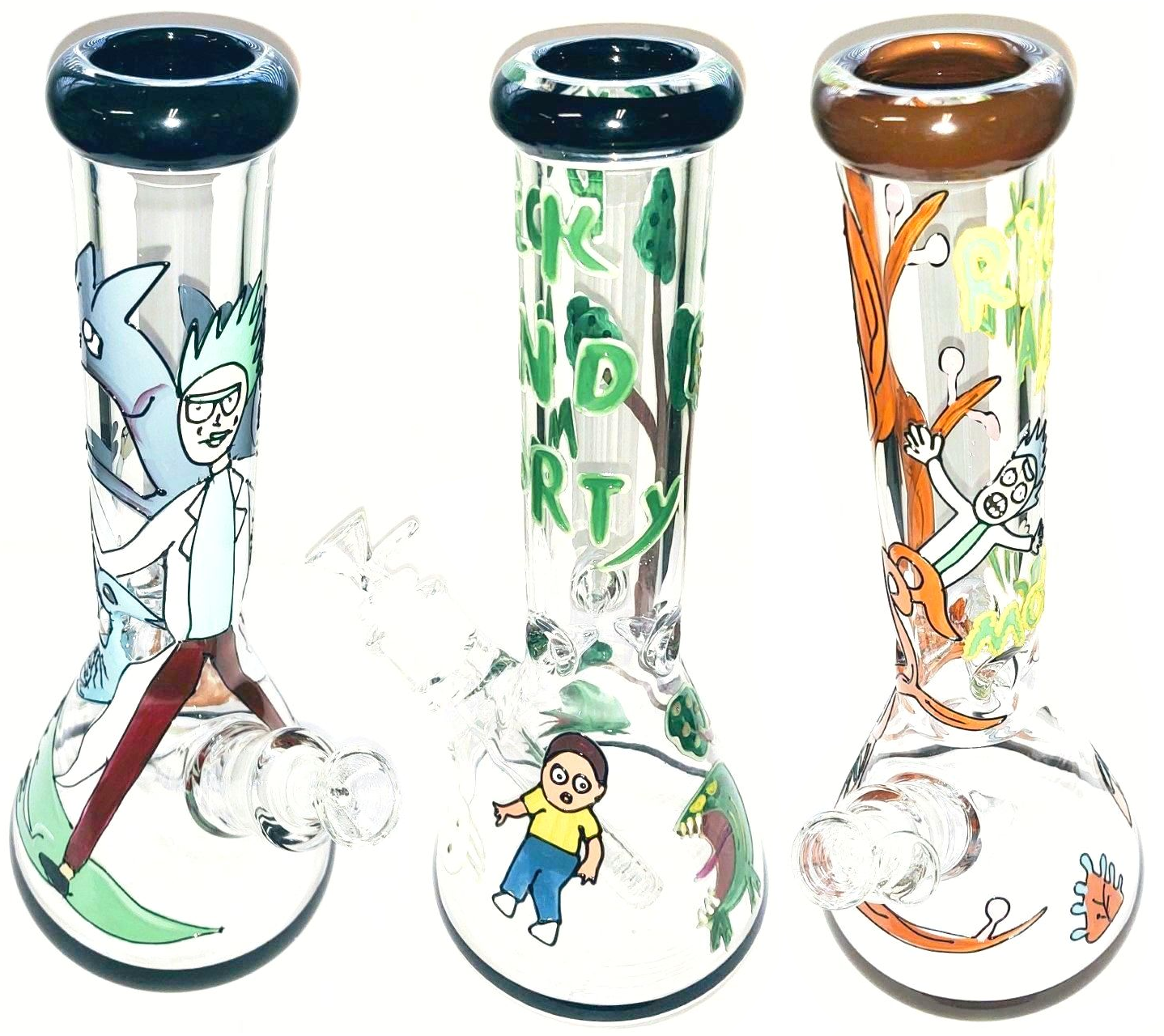 13" Clear Painted Toon Beaker Waterpipe