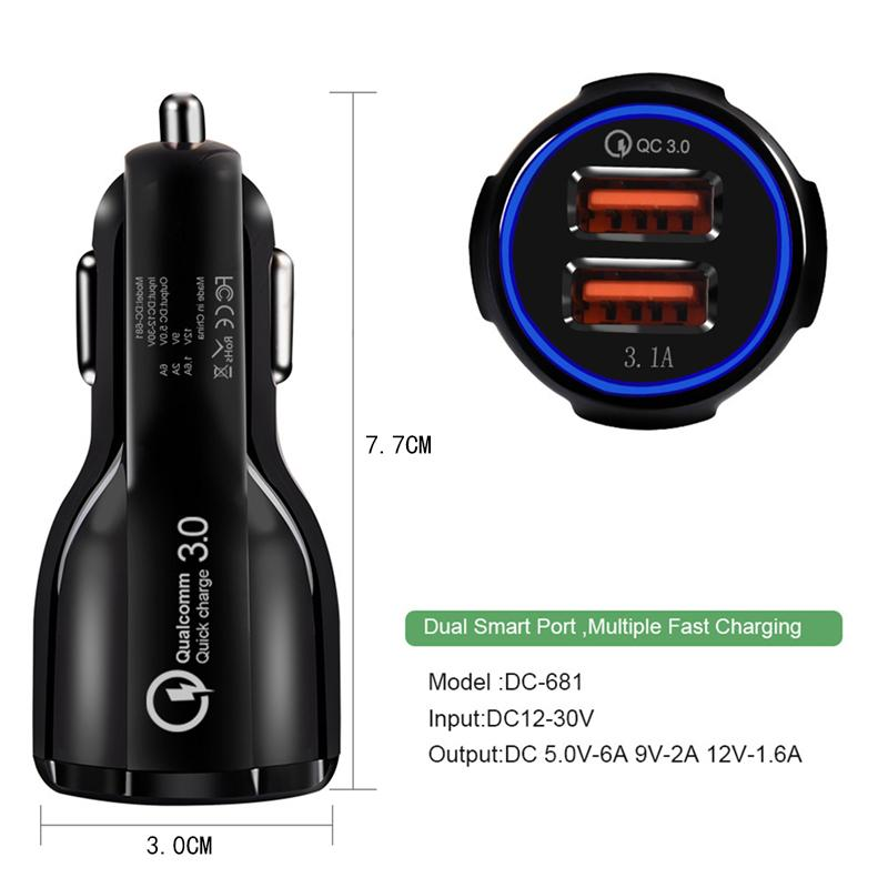 Dual Quick Charging Car Charger